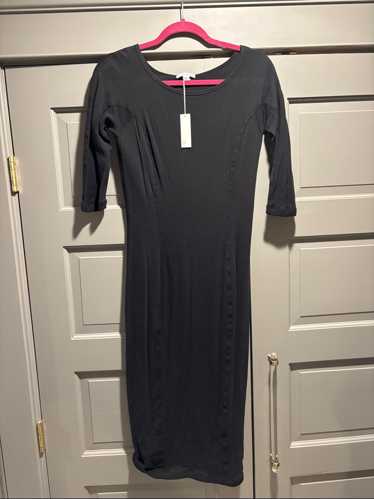 Standard By James Perse Black Scoop Neck Midi Dress - Elegant Everyday Style